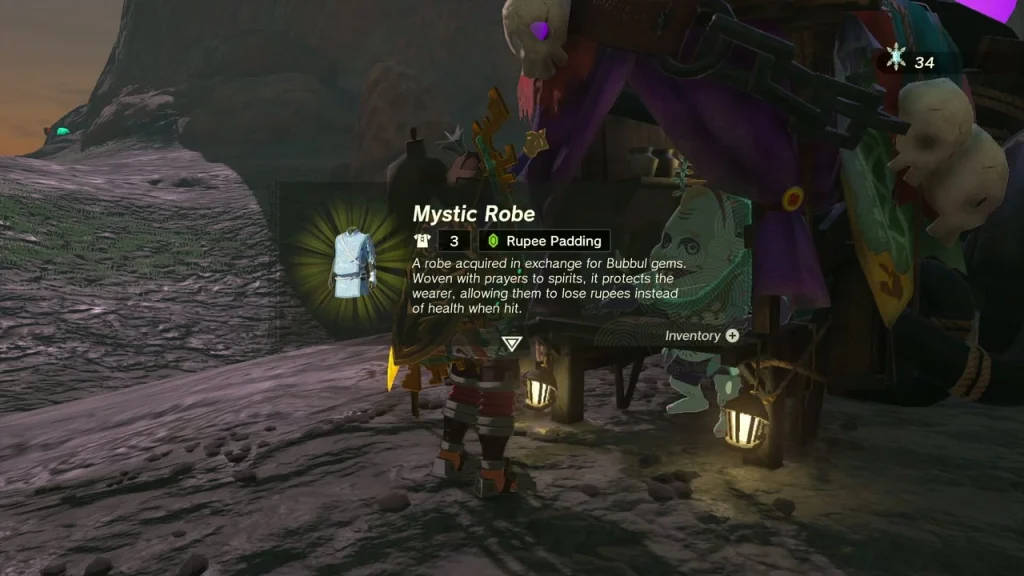 Mystic Robe item box with its rupee padding effect Mystic Robe item box with its rupee padding effect