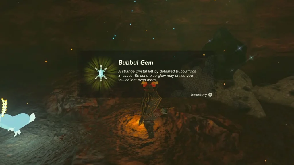 Bubbul Gem item box in a hazy lava cave Bubbul Gem item box in a hazy lava cave