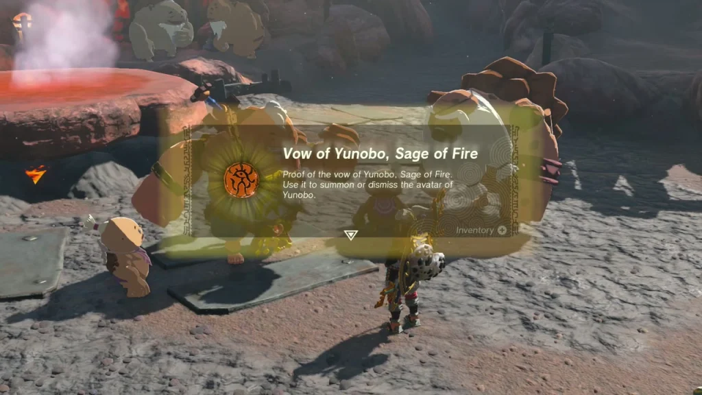 Vow of Yunobo item box in Goron City Vow of Yunobo item box in Goron City