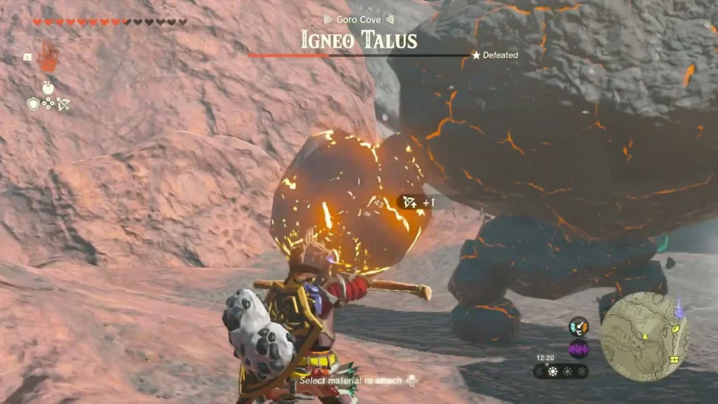 Igneo Talus with its glowing molten weak point exposed on the rocky back Igneo Talus with its glowing molten weak point exposed on the rocky back