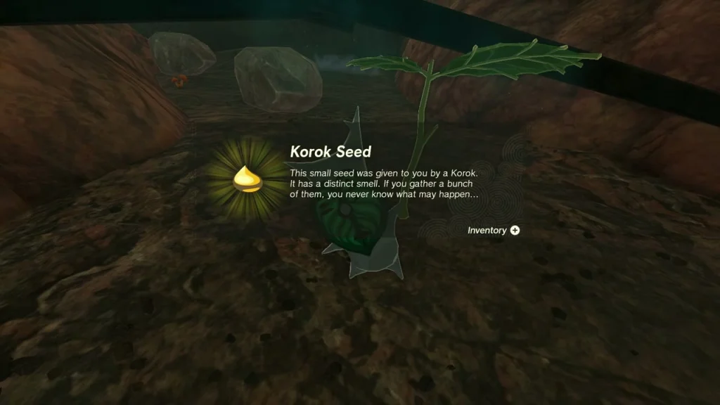 Korok Seed item box over the acorn-pot Korok Korok Seed item box over the acorn-pot Korok