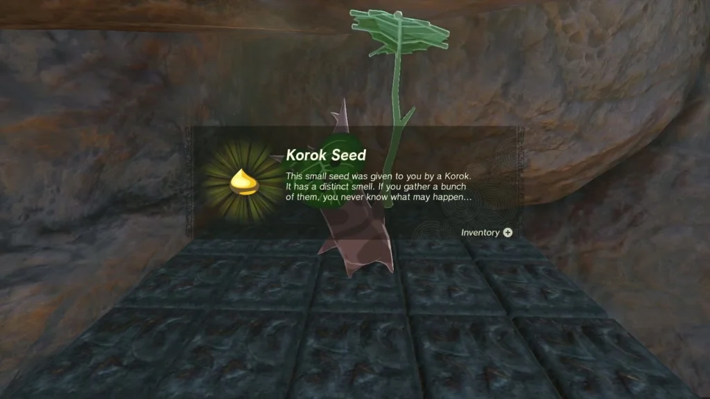 Korok Seed item box beside the cube-puzzle Korok Korok Seed item box beside the cube-puzzle Korok