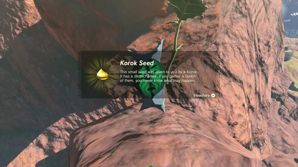 Korok Seed item box over the cliff Korok Korok Seed item box over the cliff Korok