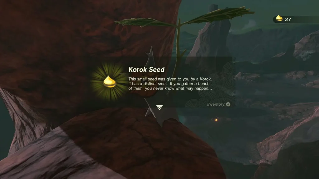 Korok Seed item box over the dandelion Korok Korok Seed item box over the dandelion Korok