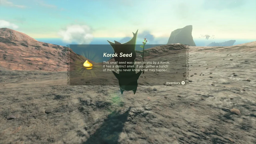 Korok Seed item box at the sparkling spot Korok Seed item box at the sparkling spot
