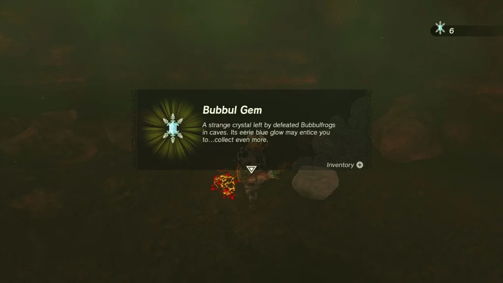 Bubbul Gem item box held up in the cave Bubbul Gem item box held up in the cave