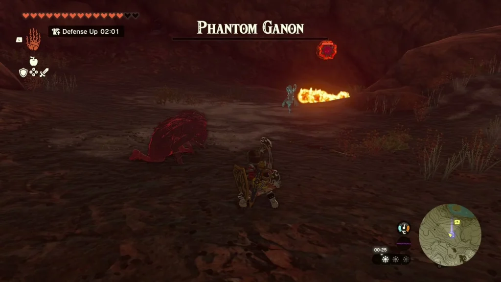 Phantom Ganon health bar in a dim cave with a fire source Phantom Ganon health bar in a dim cave with a fire source