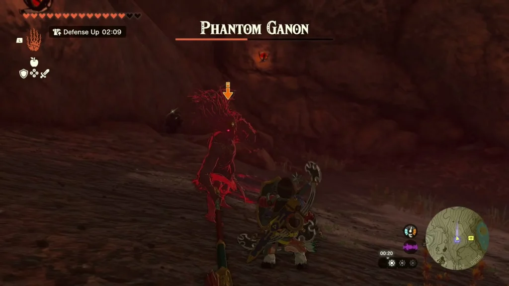 Phantom Ganon outlined in red inside a rocky cave Phantom Ganon outlined in red inside a rocky cave