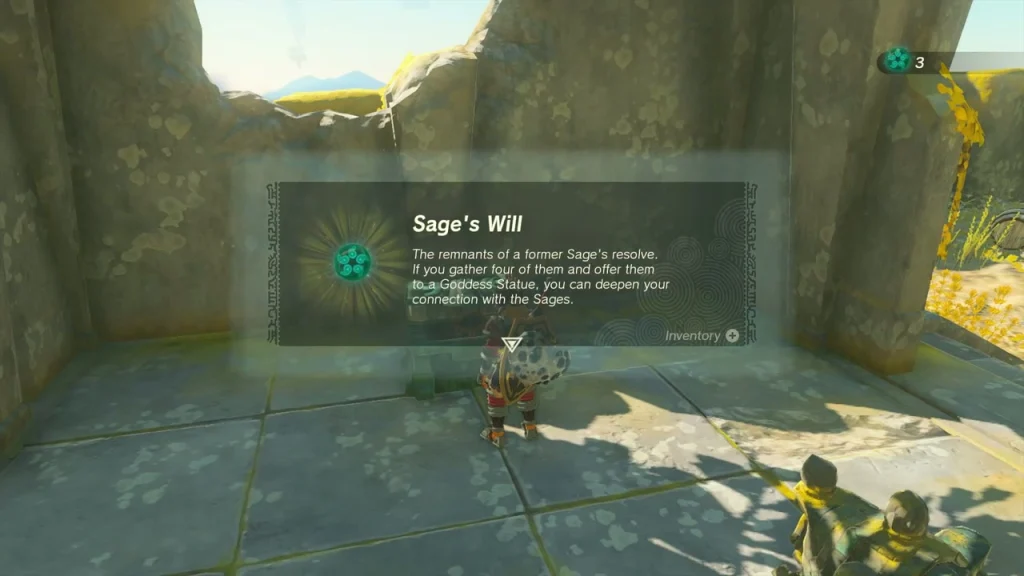 Sage's Will item box over the sky chest Sage's Will item box over the sky chest