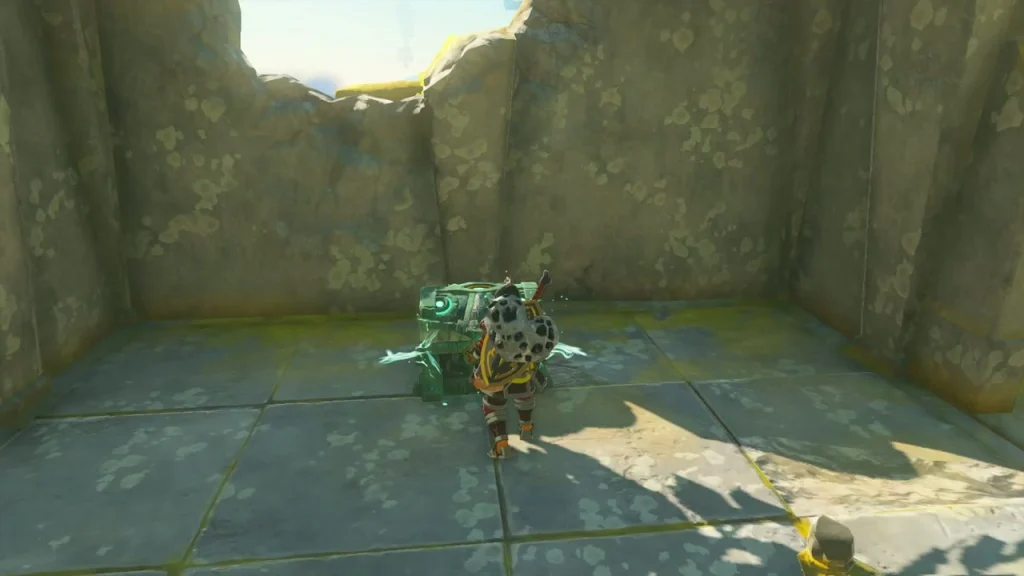 Chest on the stone floor of a sky-island ruin Chest on the stone floor of a sky-island ruin