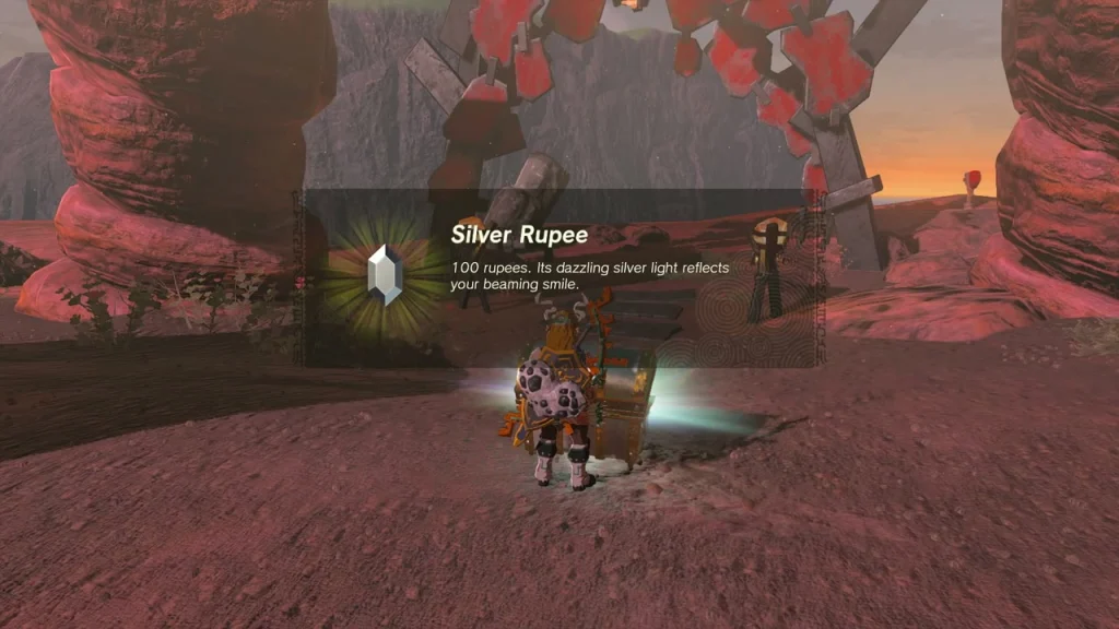 Silver Rupee item box over the opened chest Silver Rupee item box over the opened chest