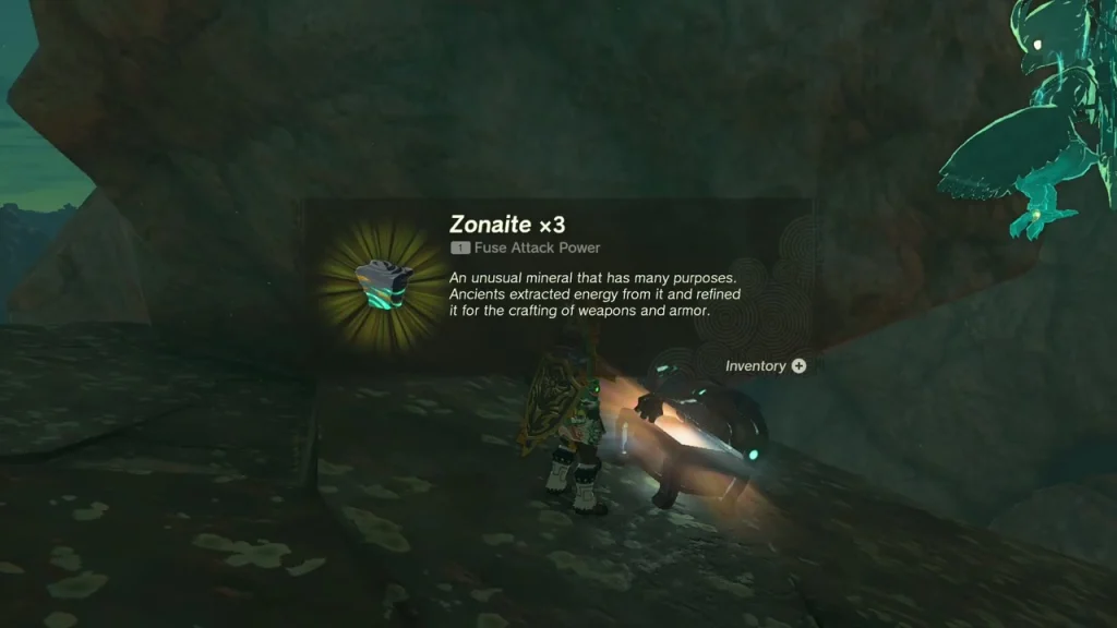 Zonaite x3 item box over a chest under an overhang Zonaite x3 item box over a chest under an overhang