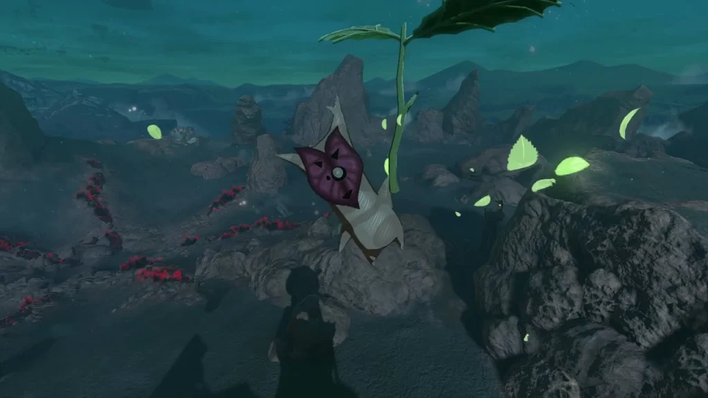Korok Seed item box on a rock spire in the dark Eldin Canyon Korok Seed item box on a rock spire in the dark Eldin Canyon