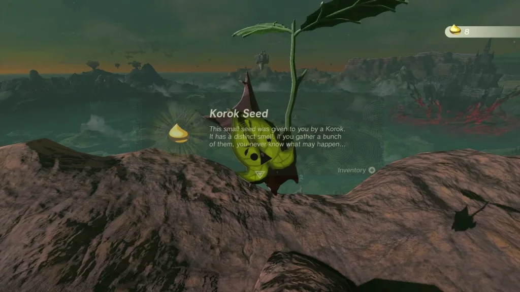 Korok Seed item box at a Korok on a bare ridge Korok Seed item box at a Korok on a bare ridge