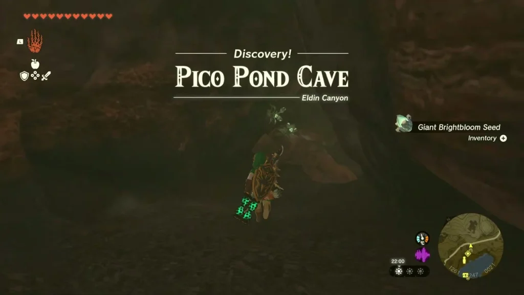 Pico Pond Cave discovery banner at the cave mouth Pico Pond Cave discovery banner at the cave mouth