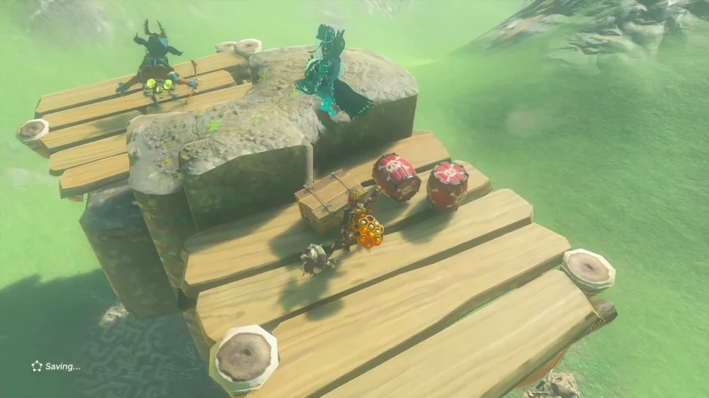 Rock top camp with a chest overlooking the hills Rock top camp with a chest overlooking the hills