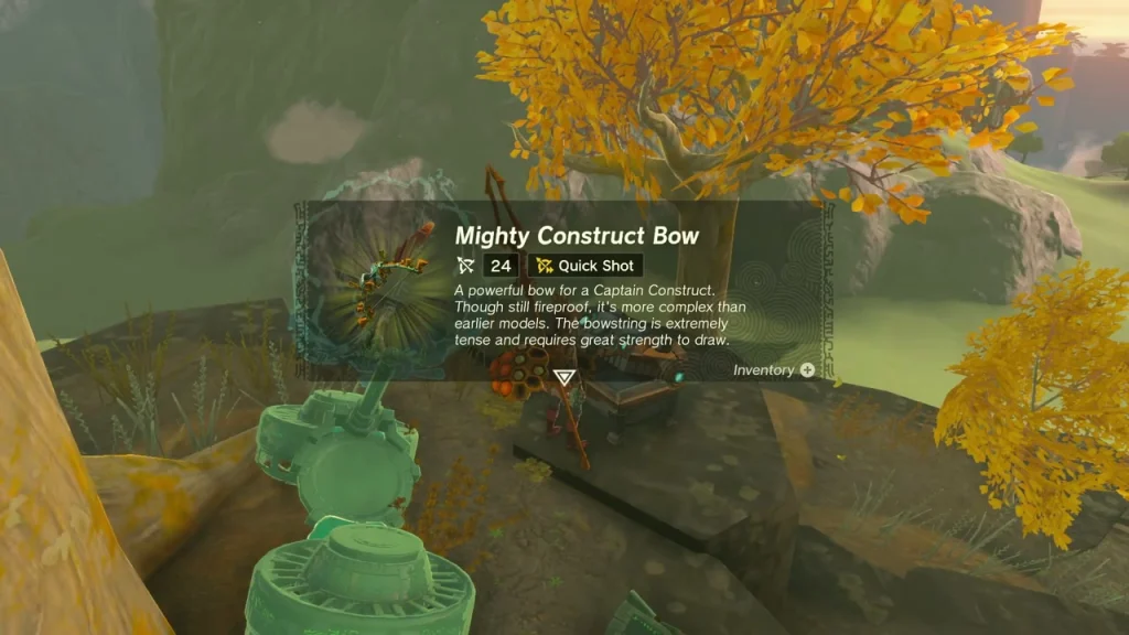 Mighty Construct Bow item box held by the ledge chest Mighty Construct Bow item box held by the ledge chest