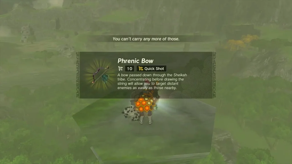 Phrenic Bow item box from the hillside chest Phrenic Bow item box from the hillside chest