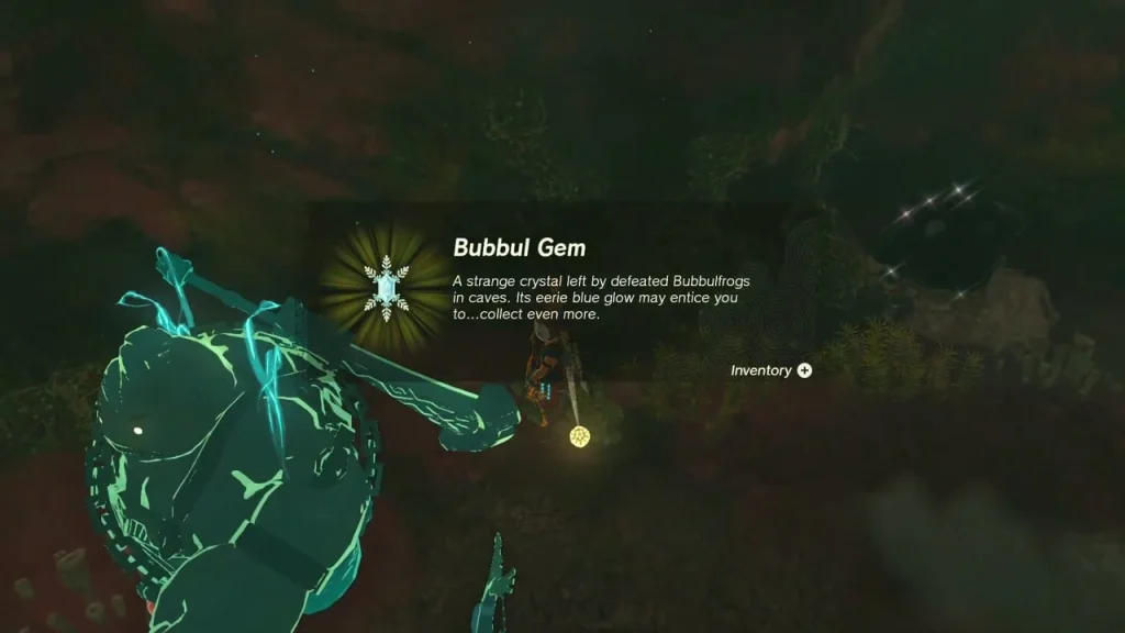 Bubbul Gem item box after catching the Bubbulfrog in the dark side cave Bubbul Gem item box after catching the Bubbulfrog in the dark side cave