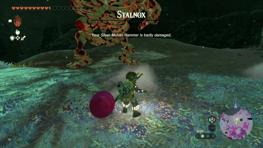 Stalnox standing in the Depths with its name bar above the arena Stalnox standing in the Depths with its name bar above the arena
