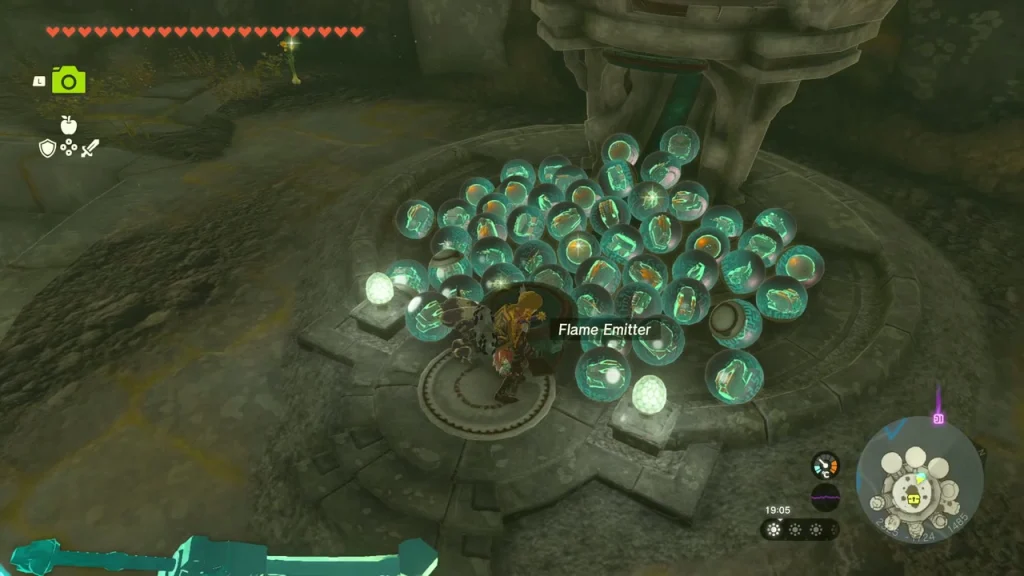 Pile of Flame Emitters on the dispenser pedestal on Zonaite Forge Island Pile of Flame Emitters on the dispenser pedestal on Zonaite Forge Island