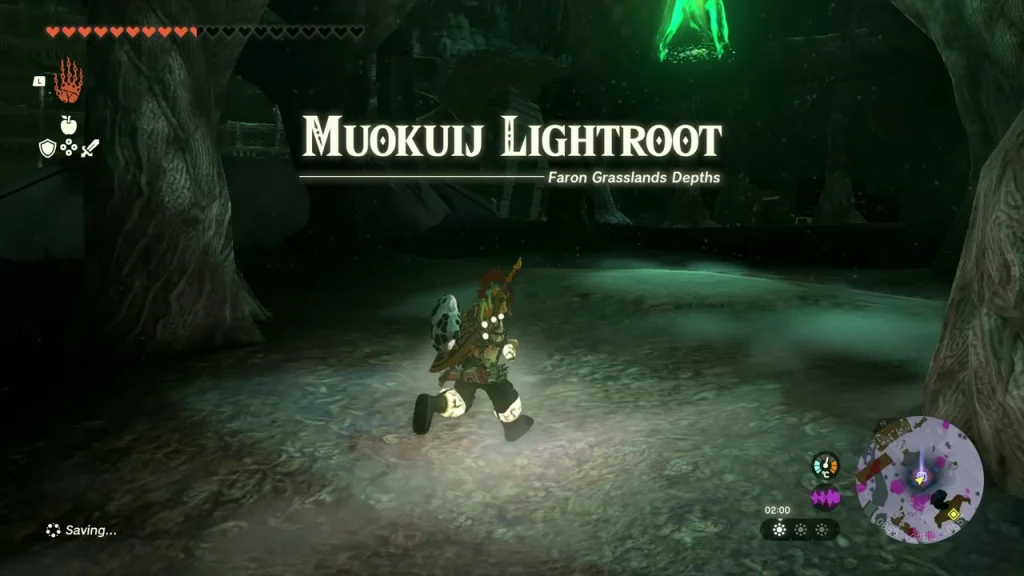 Muokuij Lightroot name in the Faron Grasslands Depths over its dim cavern Muokuij Lightroot name in the Faron Grasslands Depths over its dim cavern