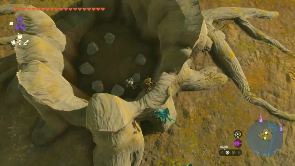 Circle of stones inside a hollow stump on a sky island Circle of stones inside a hollow stump on a sky island
