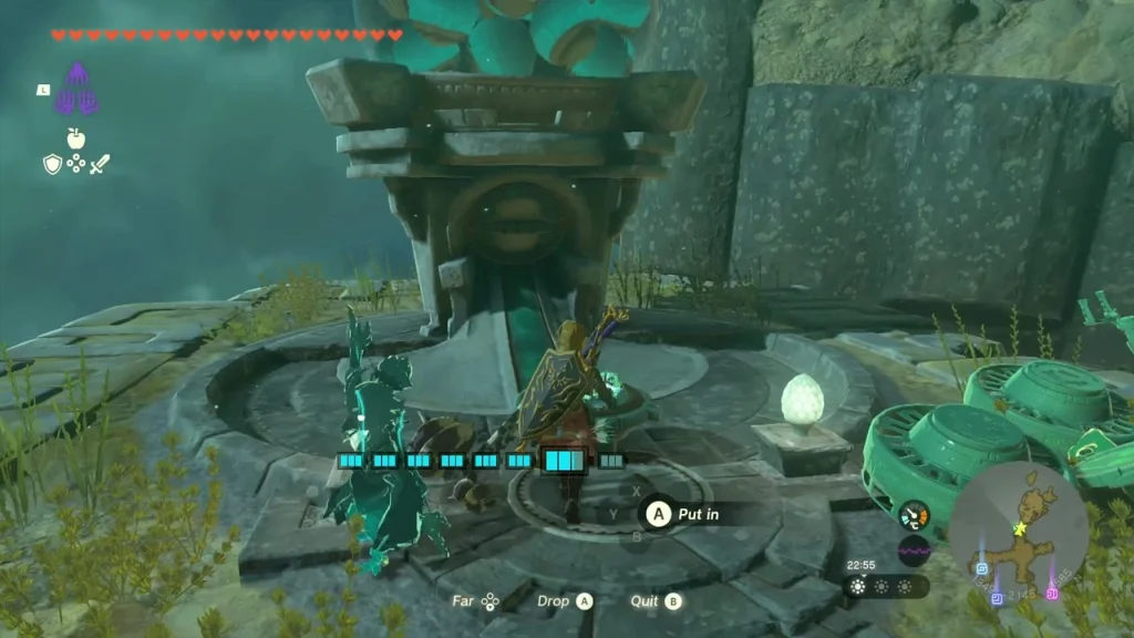 Zonai Device Dispenser on the West Necluda Sky Archipelago with a Put in prompt Zonai Device Dispenser on the West Necluda Sky Archipelago with a Put in prompt
