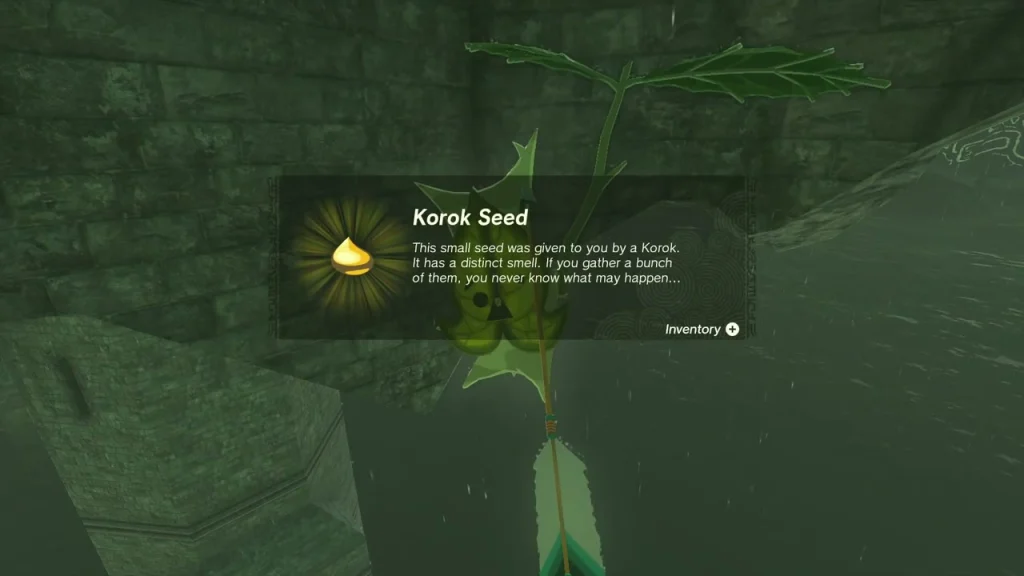 Korok Seed item box inside the ruined stone tower Korok Seed item box inside the ruined stone tower