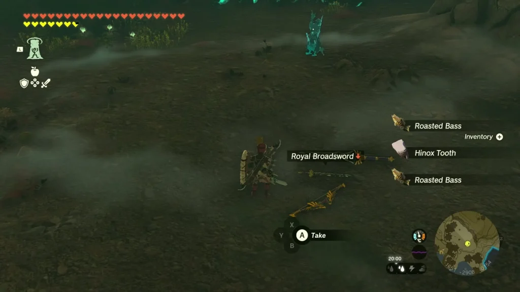 Royal Broadsword and Hinox Tooth left behind by the Hinox Royal Broadsword and Hinox Tooth left behind by the Hinox