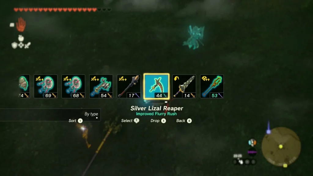 Hinox weapon selection while fighting the giant Hinox weapon selection while fighting the giant