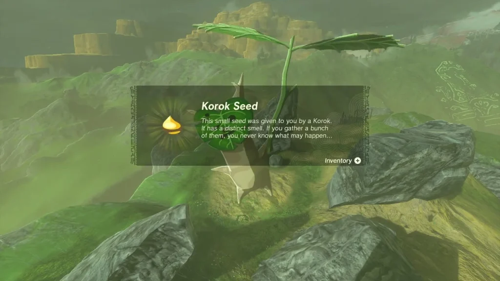 Korok Seed item box on the Faron hillside Korok Seed item box on the Faron hillside