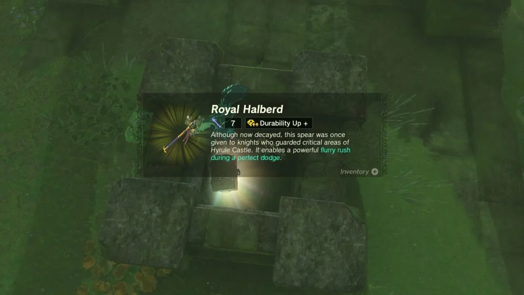 Royal Halberd item box held up after opening the chest Royal Halberd item box held up after opening the chest