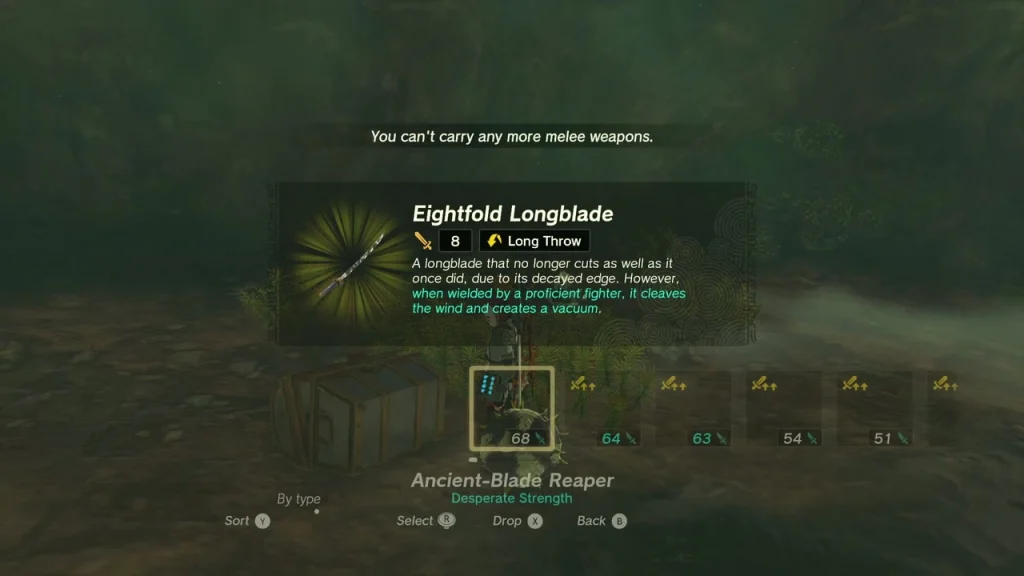 Eightfold Longblade item box held up after opening the chest Eightfold Longblade item box held up after opening the chest