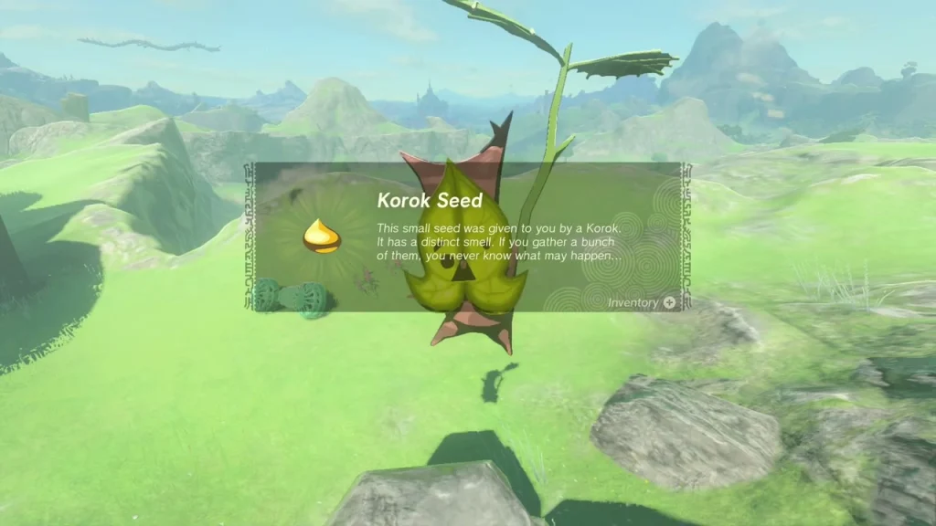 Korok Seed item box on the cliff stand Korok Seed item box on the cliff stand