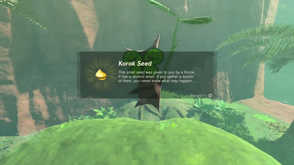 Korok Seed item box on the flowered mound Korok Seed item box on the flowered mound