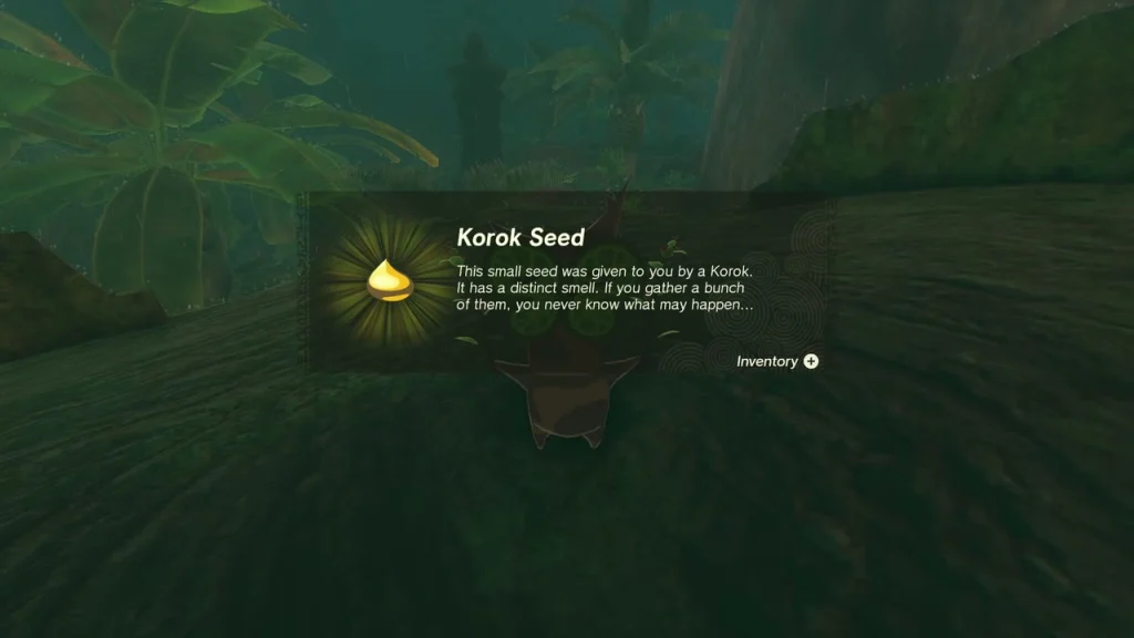 Korok Seed item box beside the forest log Korok Seed item box beside the forest log