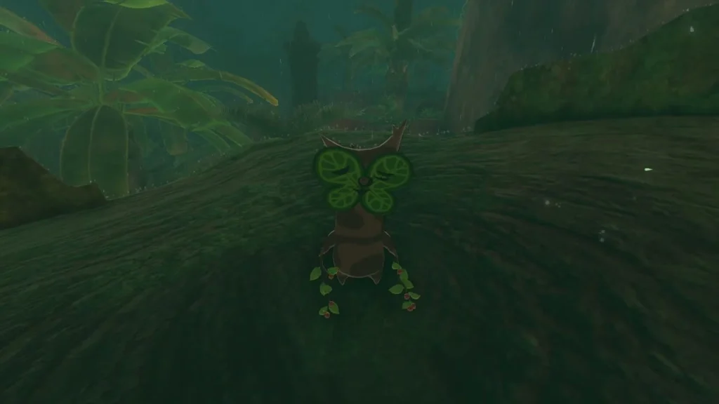 Forest log beside a rock over a Korok Forest log beside a rock over a Korok