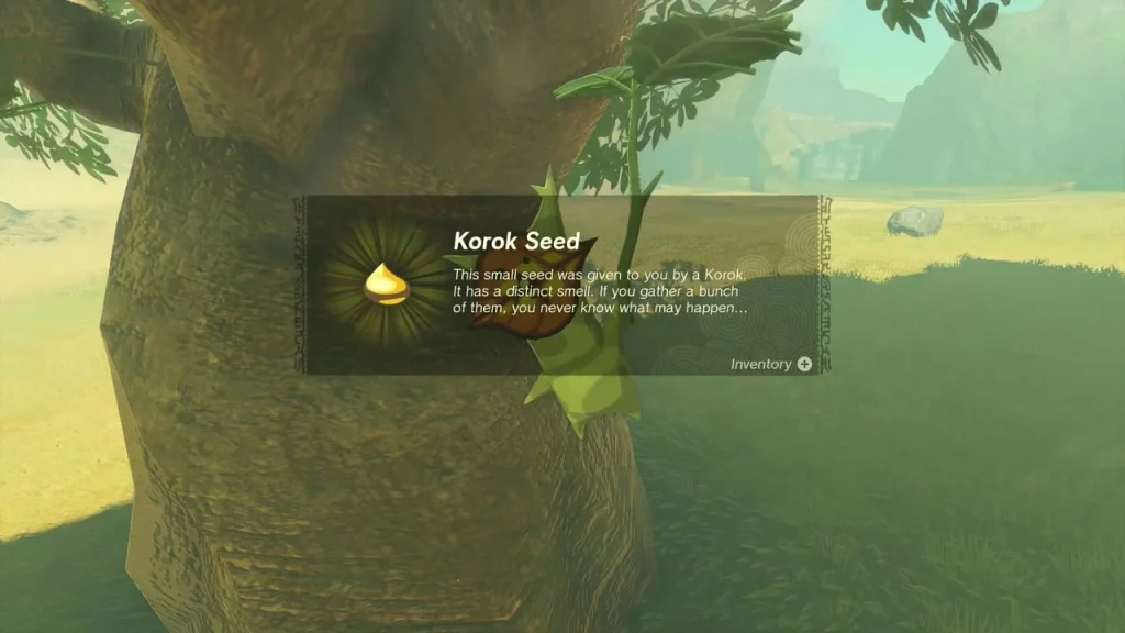 Korok Seed item box beside the tree trunk Korok Seed item box beside the tree trunk