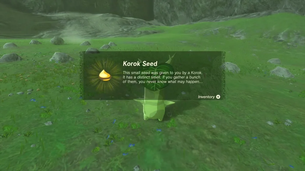 Korok Seed item box above the rock pattern Korok Seed item box above the rock pattern