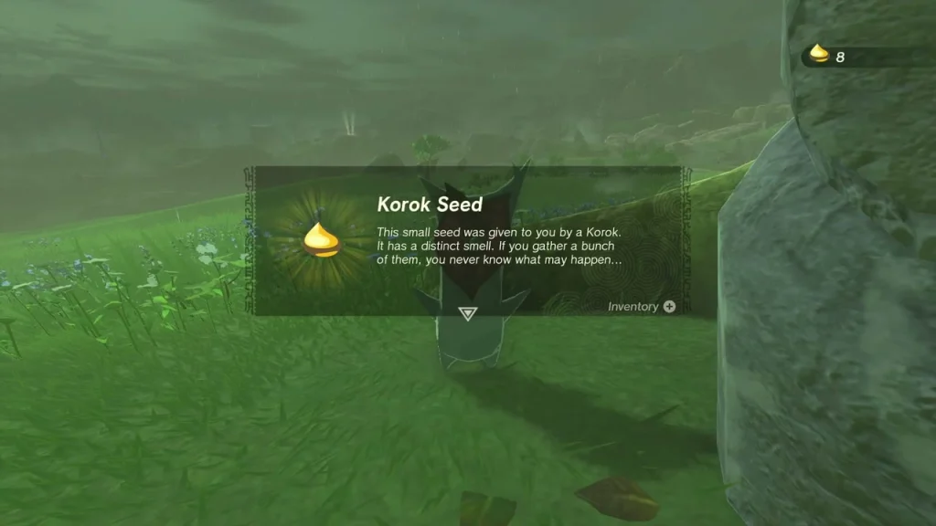 Korok Seed item box beside the big tree trunk Korok Seed item box beside the big tree trunk