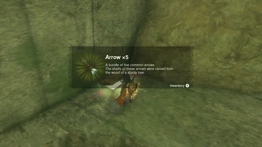Arrow x5 item box over the chest in the corner chamber Arrow x5 item box over the chest in the corner chamber