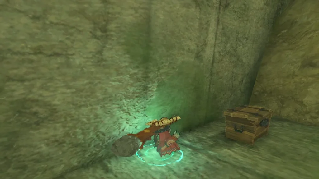 Chest in the dim corner of the chamber reached by Ascending through the ceiling Chest in the dim corner of the chamber reached by Ascending through the ceiling