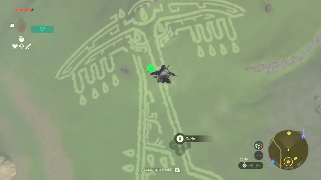 Aerial view of the bird-shaped geoglyph lines drawn across the grassland Aerial view of the bird-shaped geoglyph lines drawn across the grassland