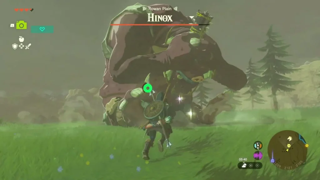 Hinox health bar as the giant stands over the Rowan Plain grass Hinox health bar as the giant stands over the Rowan Plain grass