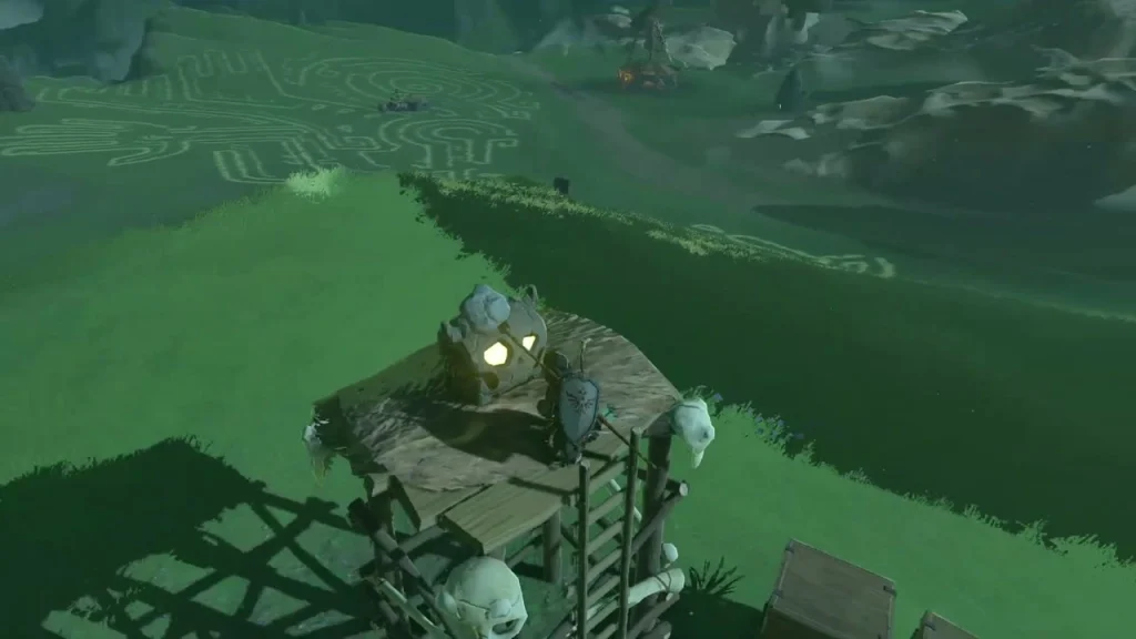 Bokoblin watchtower of planks, skulls and a ladder with a chest on top Bokoblin watchtower of planks, skulls and a ladder with a chest on top