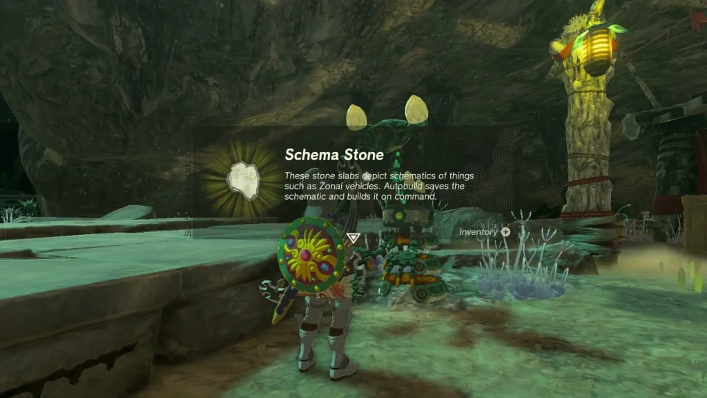 Schema Stone item box in front of the Steward Construct Schema Stone item box in front of the Steward Construct