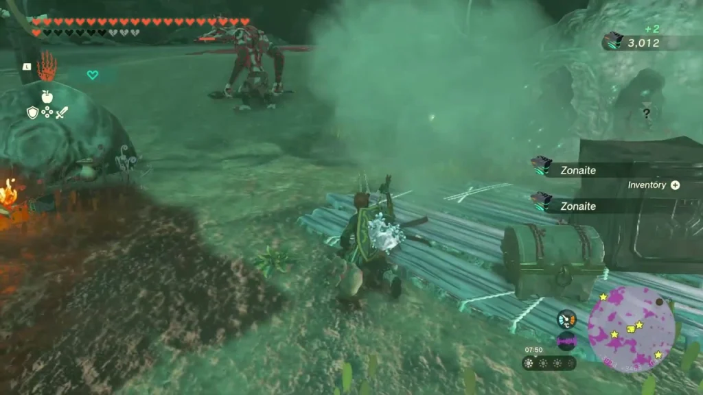 Chest on a plank platform inside a Bokoblin camp Chest on a plank platform inside a Bokoblin camp