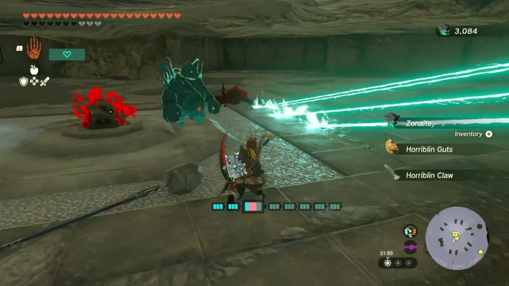 Horriblin defeated in the Desert Coliseum by beam fire Horriblin defeated in the Desert Coliseum by beam fire