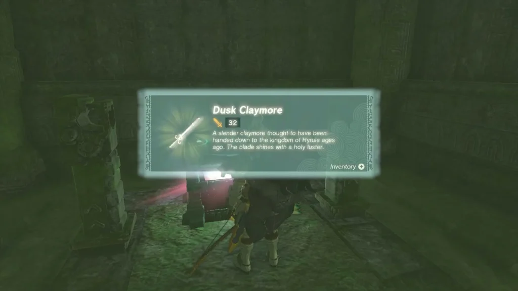 Dusk Claymore item box inside the hidden chamber Dusk Claymore item box inside the hidden chamber